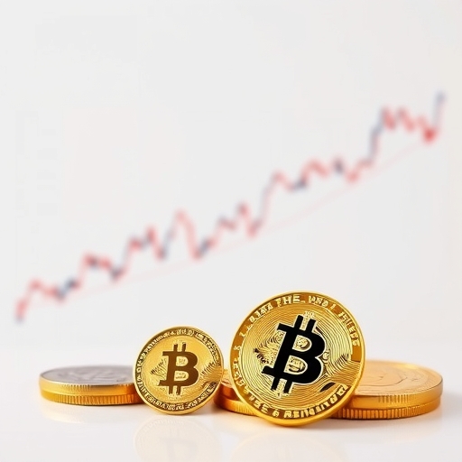 比特幣與黃金的財務圖表比較