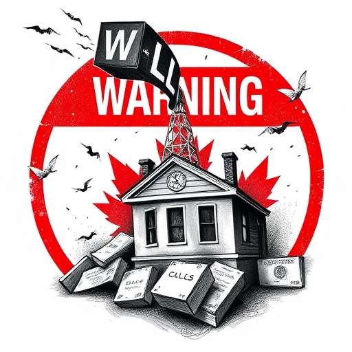 金融危機警示標誌顯示在電腦螢幕上