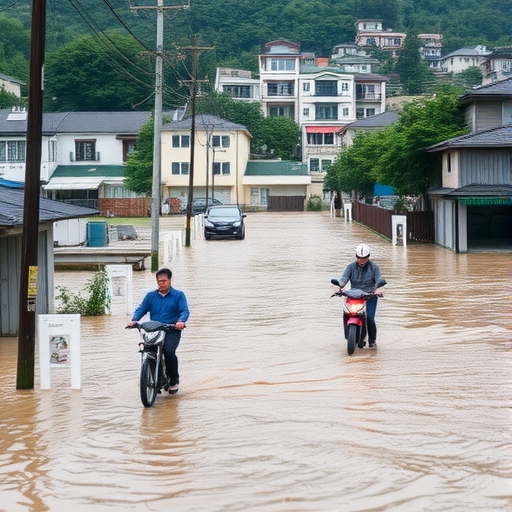花蓮洪水復建努力一景
