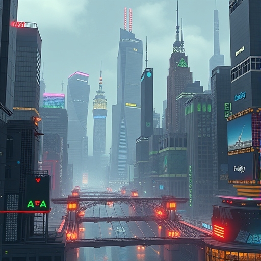 未來城市中的AI機器人