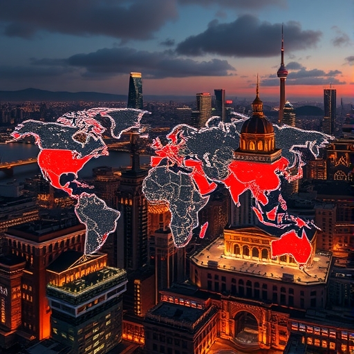 全球金融市場變化的示意圖