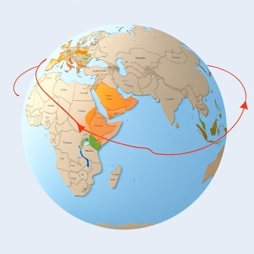 地球儀展示全球資本流動路線