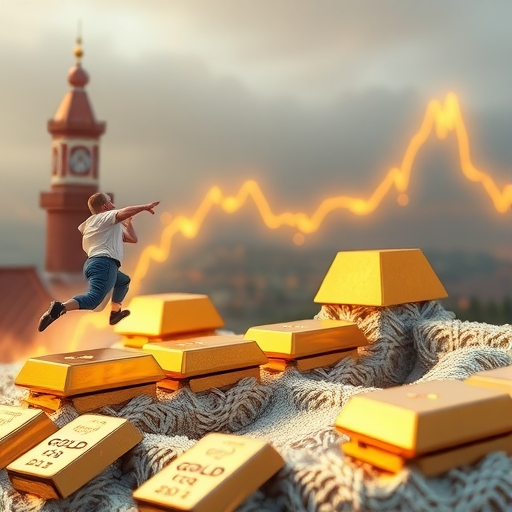 市場中黃金價格飆升的圖像