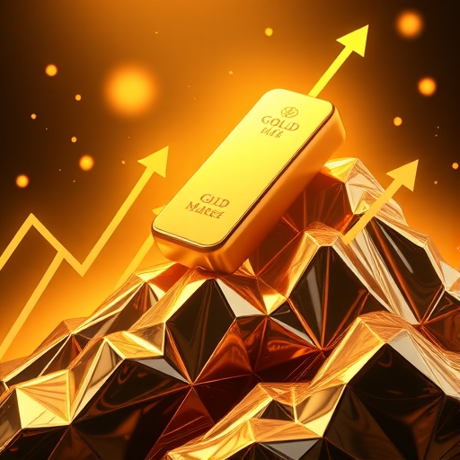 市場中黃金價格飆升的圖像