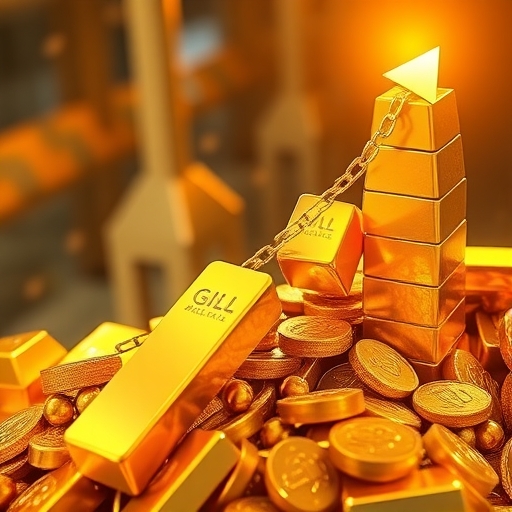 市場中黃金價格飆升的圖像