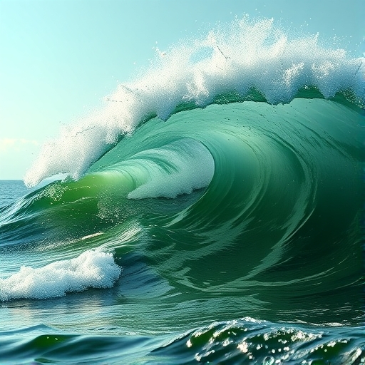 綠色經濟浪潮示意圖