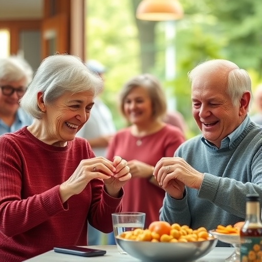一群快樂的長者正在參與社區活動