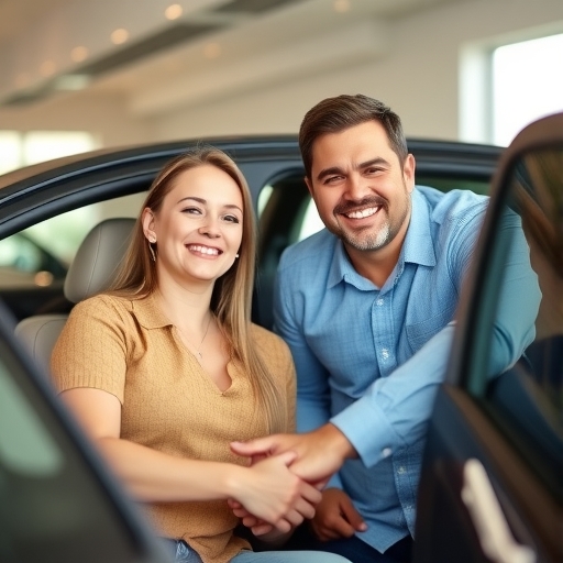 一家人開著新車出發