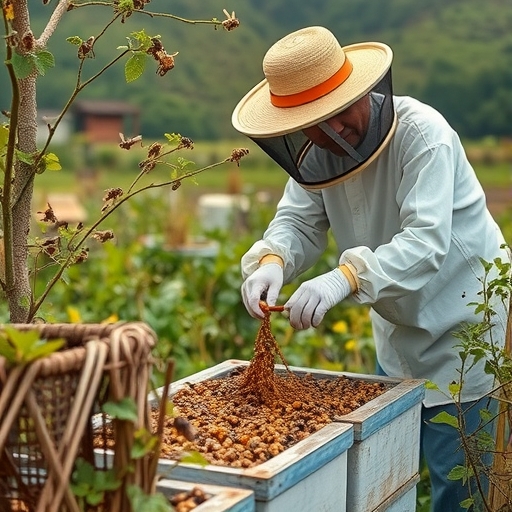 蜂蜜在生產線上被精製
