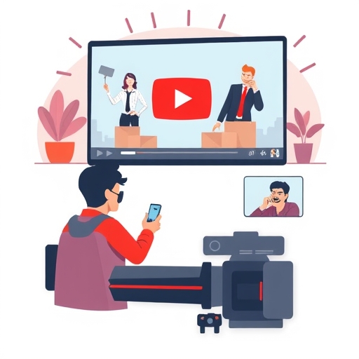 YouTube 直播功能的互動插圖