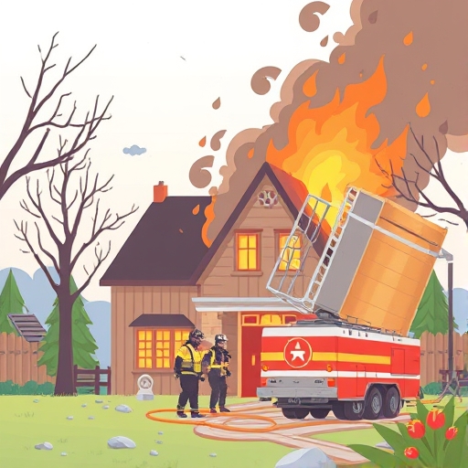 火災現場的插圖