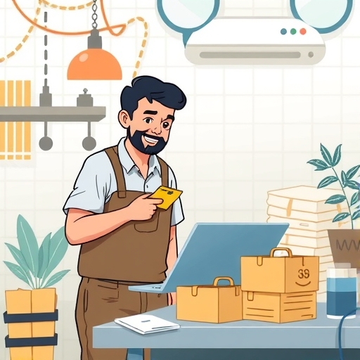 自營工作者在辦公場所工作