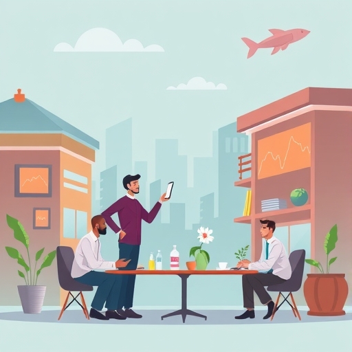 交易社群活動的插畫