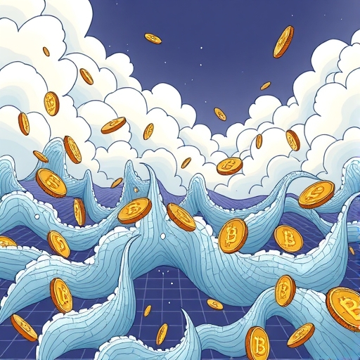 插圖展示加密市場的動盪情況