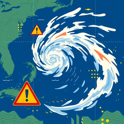 一張颱風警報的插圖