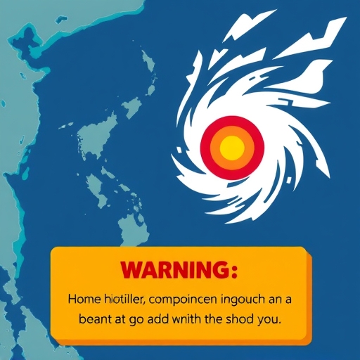 一張颱風警報的插圖