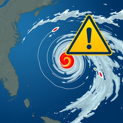 一張颱風警報的插圖