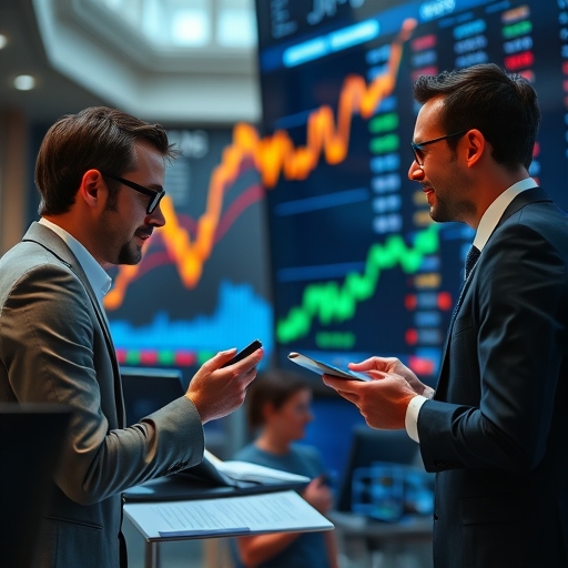 投資人正在分析股市趨勢