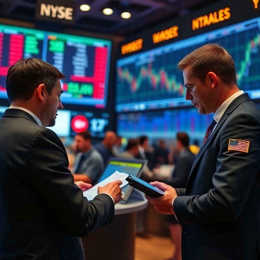 投資人正在分析股市趨勢