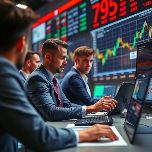 投資人正在分析股市趨勢