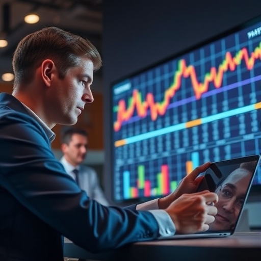 投資者正在分析股市