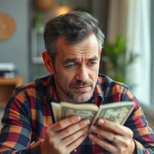 一位男子感受到房貸壓力