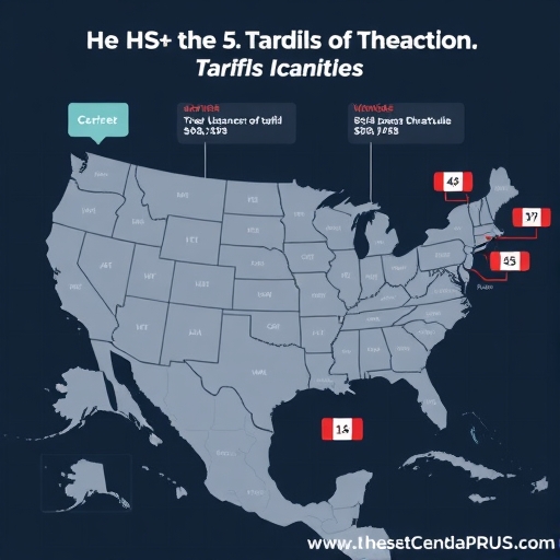 美國關稅影響地圖