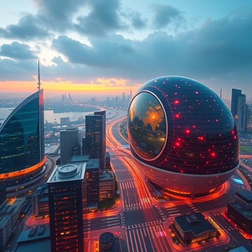 未來城市中的大型AI資料中心