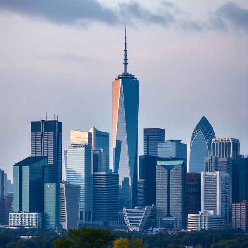 現代城市天際線展示高樓大廈