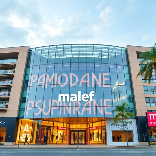 一處現代化的購物中心外觀