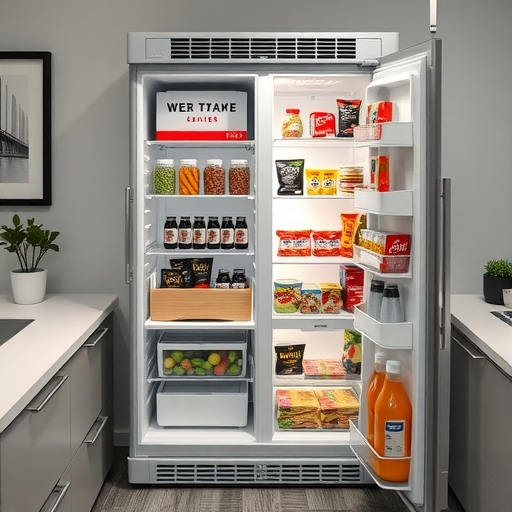 辦公室員工正在使用冰箱