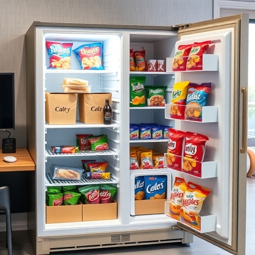 辦公室冰箱裡有各種零食