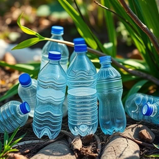 自然環境中乾淨的零塑紙瓶