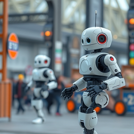 人形機器人在製造業中運作