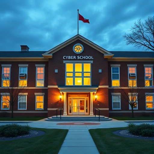 具有網路安全主題的學校建築