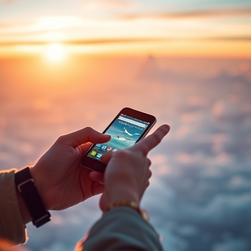 一部智能手機正在搜尋航班