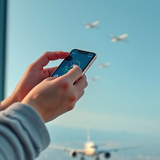 一部智能手機正在搜尋航班