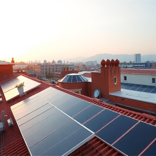 屋頂上的太陽能板