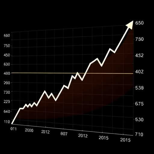 股票市場圖表顯示上升趨勢