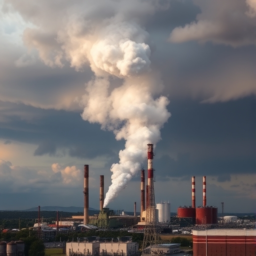 工廠上方的暴風雲