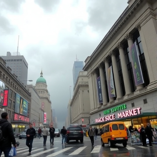 一位男子正在街頭交易股票