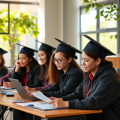 學生申請獎學金的情景