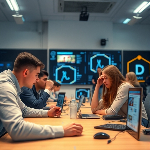 學生們在科技教室中學習人工智慧