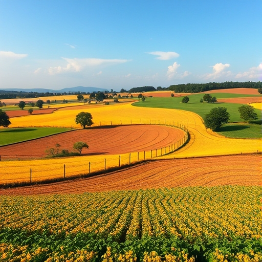 轉型後的充滿活力的農田