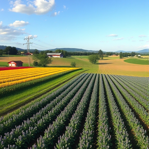 轉型後的充滿活力的農田
