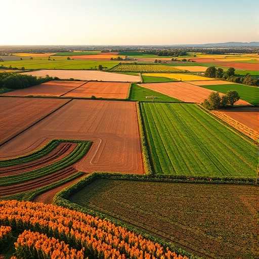轉型後的充滿活力的農田