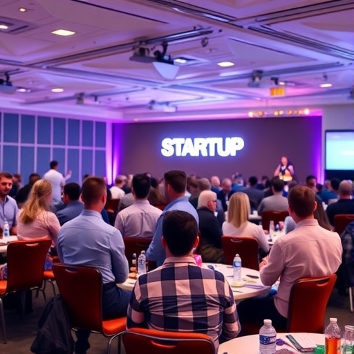 一場活力四射的新創會議氛圍