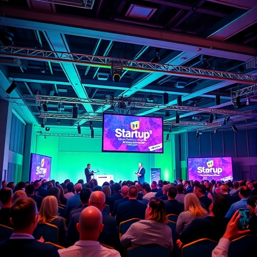 一場活力四射的新創會議氛圍