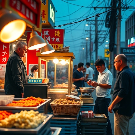 熱鬧的台灣街頭美食場景