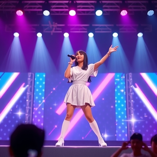 虛擬偶像團體在舞台上表演